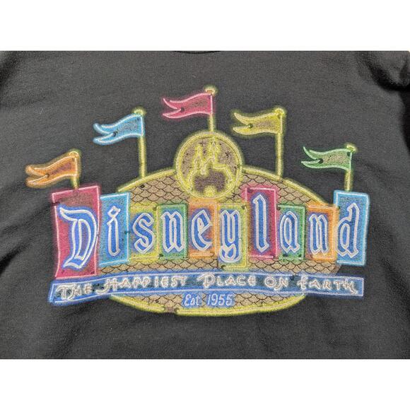 Disneyland Glow-in-the-Dark Crewneck Black Sweatshirt Size SMALL - Picture 3 of 7